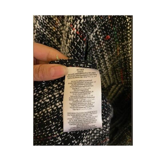 BCBGeneration Jacket Vest Women's Small Black with Colorful Strings Long - Picture 7 of 7